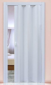 Белый глянец 840х2050мм. Дверь-гармошка ПВХ (наличники в комплект не входят)